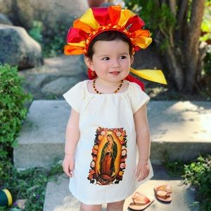 Guadalupana lCotton Manta Dress 12-24 Months